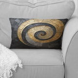 Gold Black Minimalism Spiral Poteries - Abstract Spirals Throw Pillow