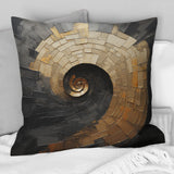 Gold Black Spiral Poteries - Abstract Spirals Throw Pillow
