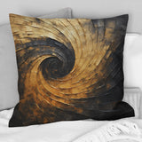 Gold Black Spiral Poteries I - Abstract Spirals Throw Pillow