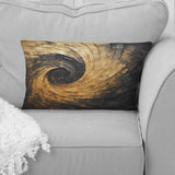 Gold Black Spiral Poteries I - Abstract Spirals Throw Pillow