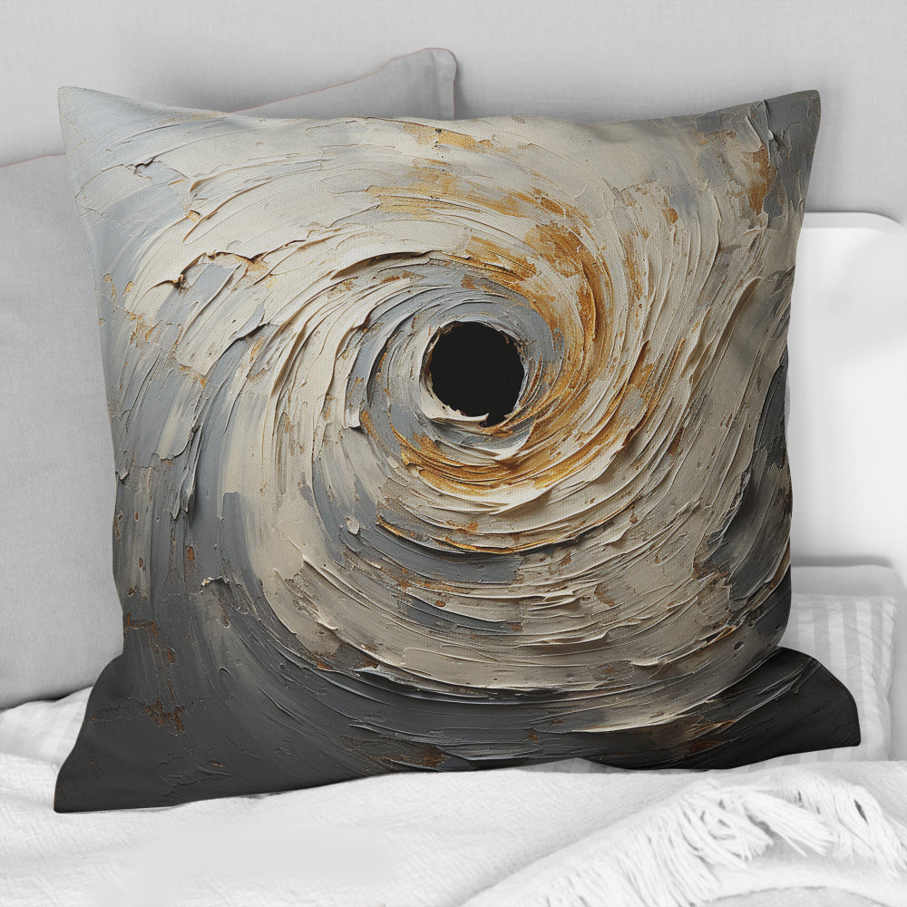 Grey And Gold Mystical Spirals - Abstract Spirals Throw Pillow