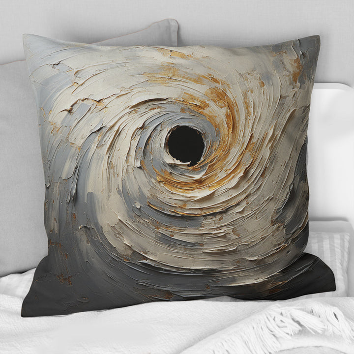 Grey And Gold Mystical Spirals - Abstract Spirals Throw Pillow