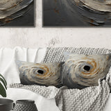 Grey And Gold Mystical Spirals - Abstract Spirals Throw Pillow