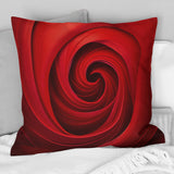 Red Perpetual Pulse Vortex I - Abstract Spirals Throw Pillow