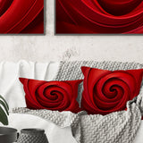 Red Perpetual Pulse Vortex I - Abstract Spirals Throw Pillow