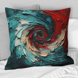 Red Blue Majestic Motion Spiral II - Abstract Spirals Throw Pillow