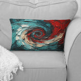Red Blue Majestic Motion Spiral II - Abstract Spirals Throw Pillow