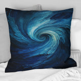 Blue Swirl Wave Spiral I - Abstract Spirals Throw Pillow