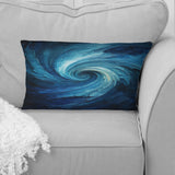 Blue Swirl Wave Spiral I - Abstract Spirals Throw Pillow
