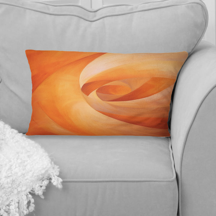 Tangerine Twist Spiral - Abstract Spirals Throw Pillow