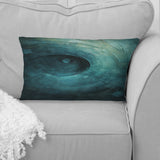 Teal Twisting Tranquility Spiral I - Abstract Spirals Throw Pillow