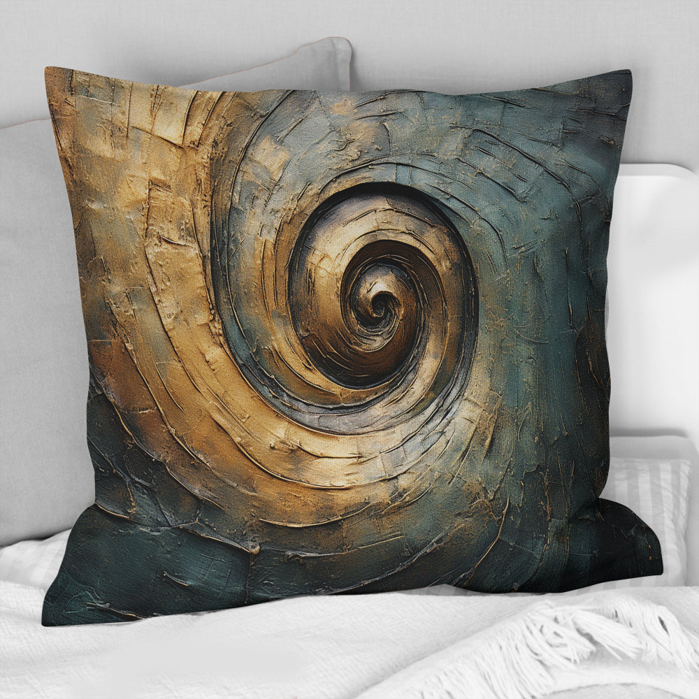 Bronze Whirling Wisdom Vortex - Abstract Spirals Throw Pillow