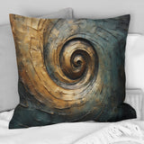 Bronze Whirling Wisdom Vortex - Abstract Spirals Throw Pillow