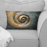 Bronze Whirling Wisdom Vortex - Abstract Spirals Throw Pillow