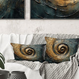 Bronze Whirling Wisdom Vortex - Abstract Spirals Throw Pillow