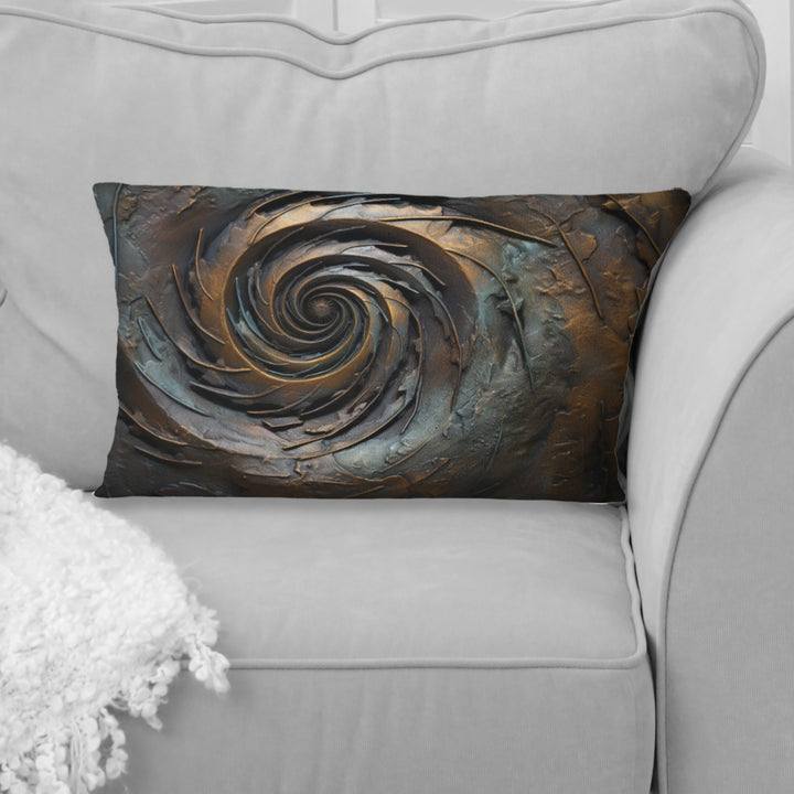 Bronze Whirling Wisdom Vortex I - Abstract Spirals Throw Pillow