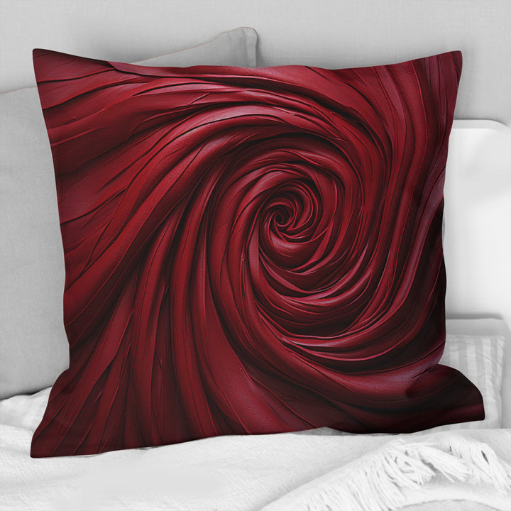 Red Winding Wonder - Abstract Spirals Throw Pillow