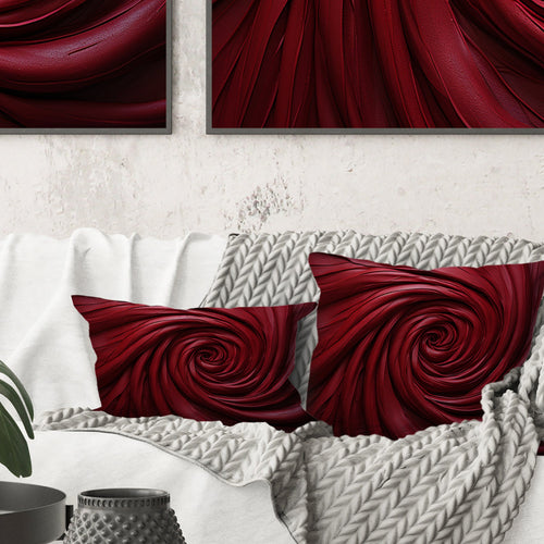 Red Winding Wonder - Abstract Spirals Throw Pillow