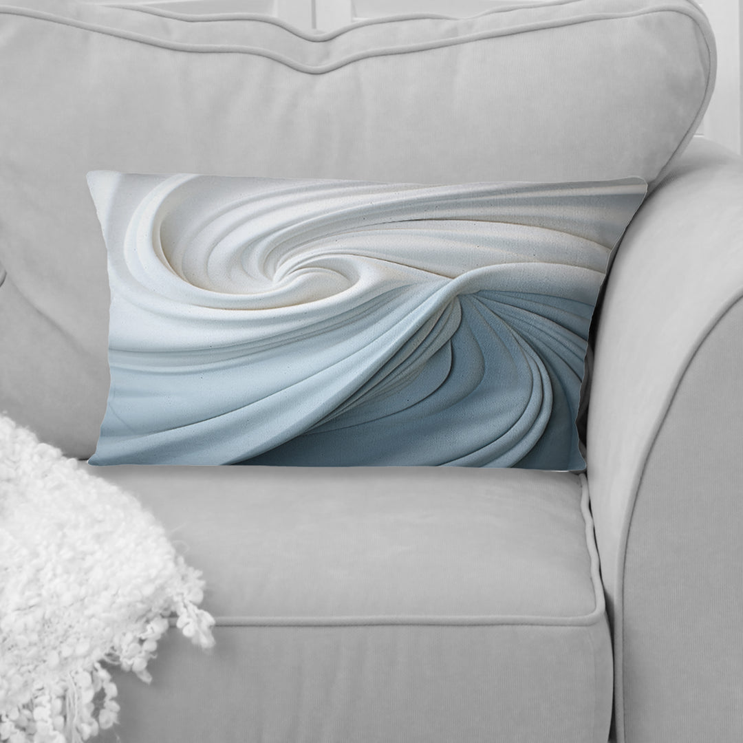 White &amp; Blue Zen Zephyr Spiral II - Abstract Spirals Throw Pillow