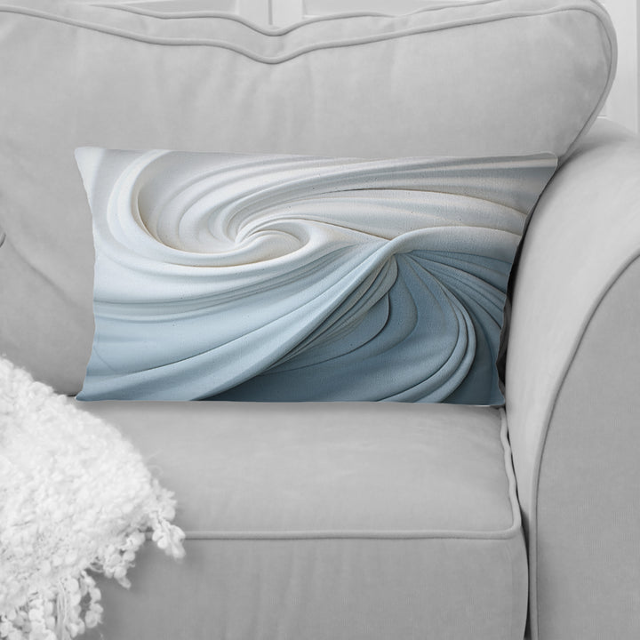 White &amp; Blue Zen Zephyr Spiral II - Abstract Spirals Throw Pillow