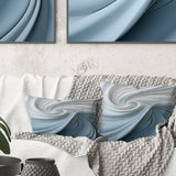 White & Blue Zen Zephyr Spiral II - Abstract Spirals Throw Pillow