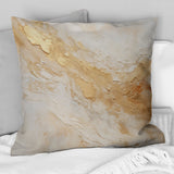 Gold White Marble Geode Magic - Abstract Marble Throw Pillow