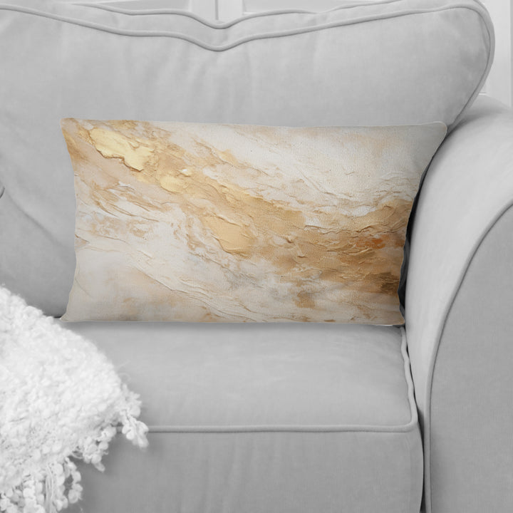Gold White Marble Geode Magic - Abstract Marble Throw Pillow