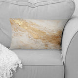 Gold White Marble Geode Magic - Abstract Marble Throw Pillow