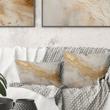 Gold White Marble Geode Magic - Abstract Marble Throw Pillow