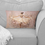 Beige Gold Minimalism Ballerina II - Ballet Throw Pillow