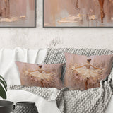 Beige Gold Minimalism Ballerina II - Ballet Throw Pillow