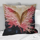 Pink And Gold Angel Wings - Abstract Spirals Throw Pillow
