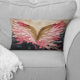 Pink And Gold Angel Wings - Abstract Spirals Throw Pillow