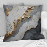 Minimalism White Gold Poteries - Abstract Spirals Throw Pillow