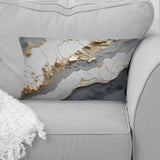 Minimalism White Gold Poteries - Abstract Spirals Throw Pillow