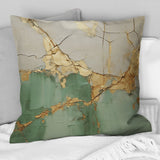 Green Gold Minimalism Poteries - Abstract Spirals Throw Pillow