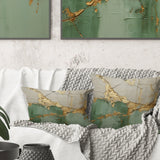 Green Gold Minimalism Poteries - Abstract Spirals Throw Pillow