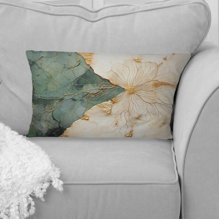 Green Gold Minimalism Poteries I - Abstract Spirals Throw Pillow