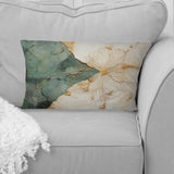 Green Gold Minimalism Poteries I - Abstract Spirals Throw Pillow