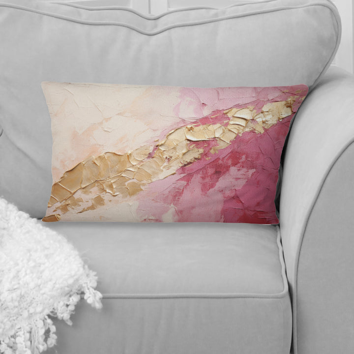 Pink Gold Minimalism Poteries I - Abstract Spirals Throw Pillow