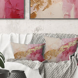 Pink Gold Minimalism Poteries I - Abstract Spirals Throw Pillow