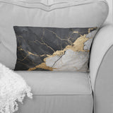 Black Gold Adorned Poteries III - Abstract Spirals Throw Pillow