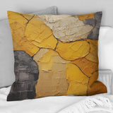 Minimalism Yellow Botanical Ceramics - Boho Pottery Throw Pillow