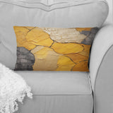 Minimalism Yellow Botanical Ceramics - Boho Pottery Throw Pillow