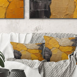Minimalism Yellow Botanical Ceramics - Boho Pottery Throw Pillow