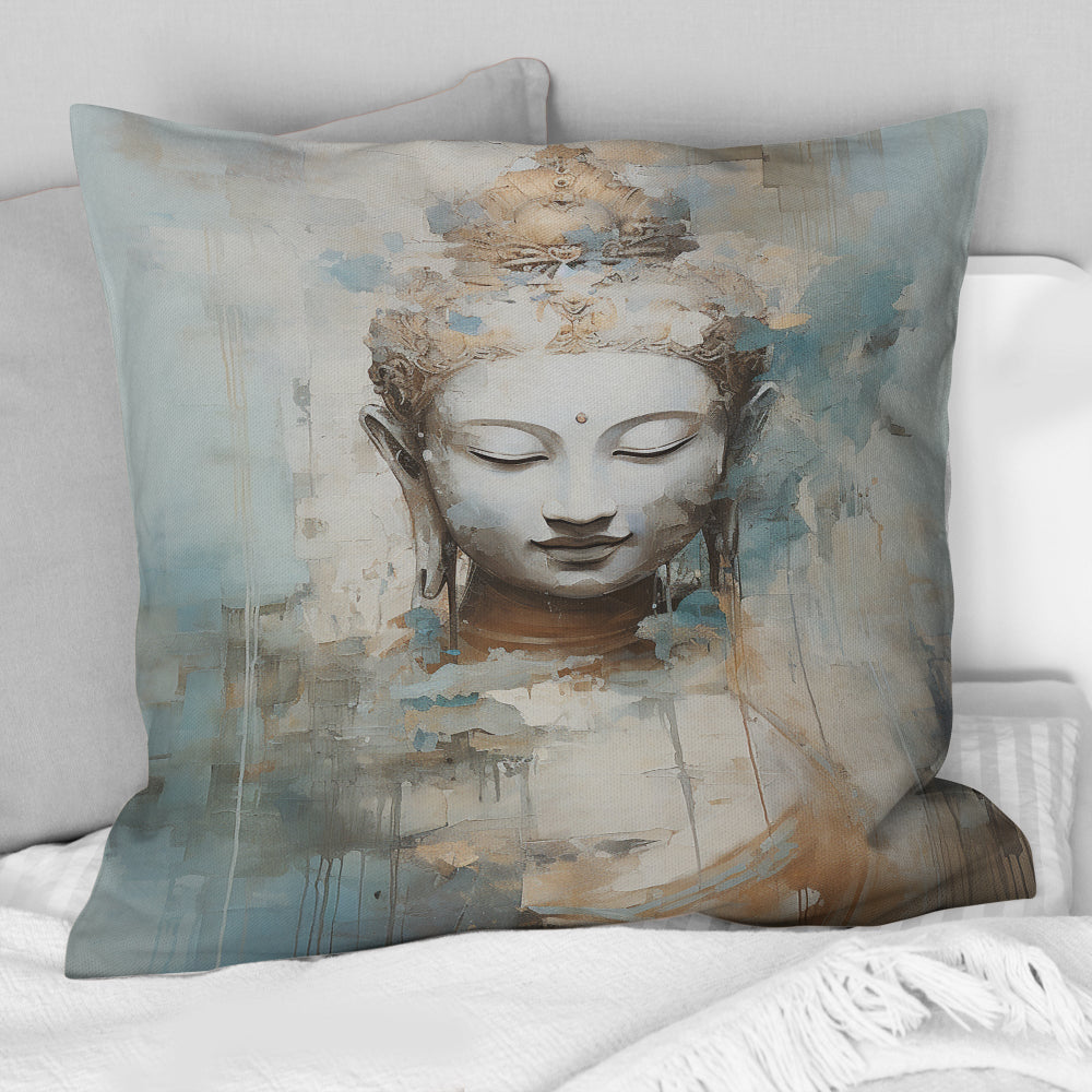 Religious Buddhism Statue III - Buddhism Throw Pillow
