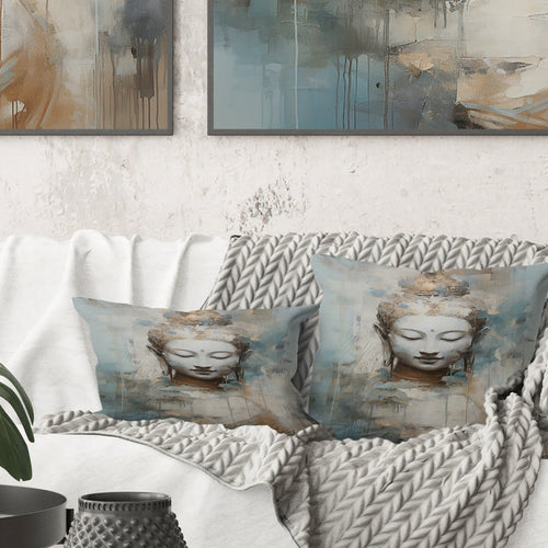 Religious Buddhism Statue III - Buddhism Throw Pillow