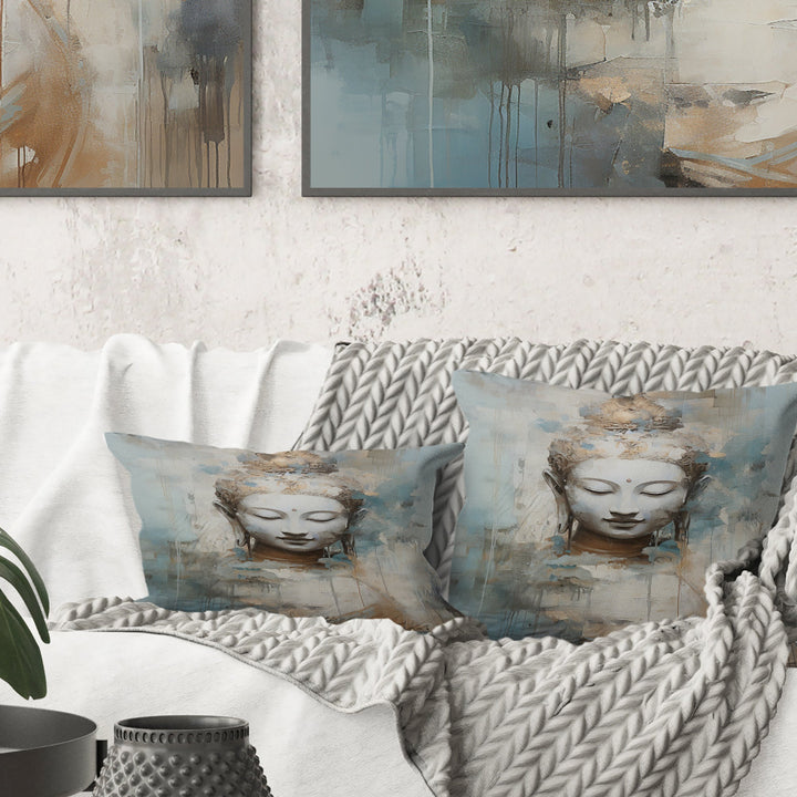 Religious Buddhism Statue III - Buddhism Throw Pillow