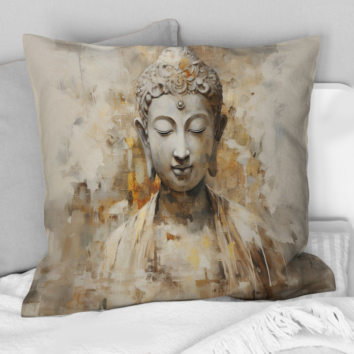 Simple Buddhism Statue II - Buddhism Throw Pillow