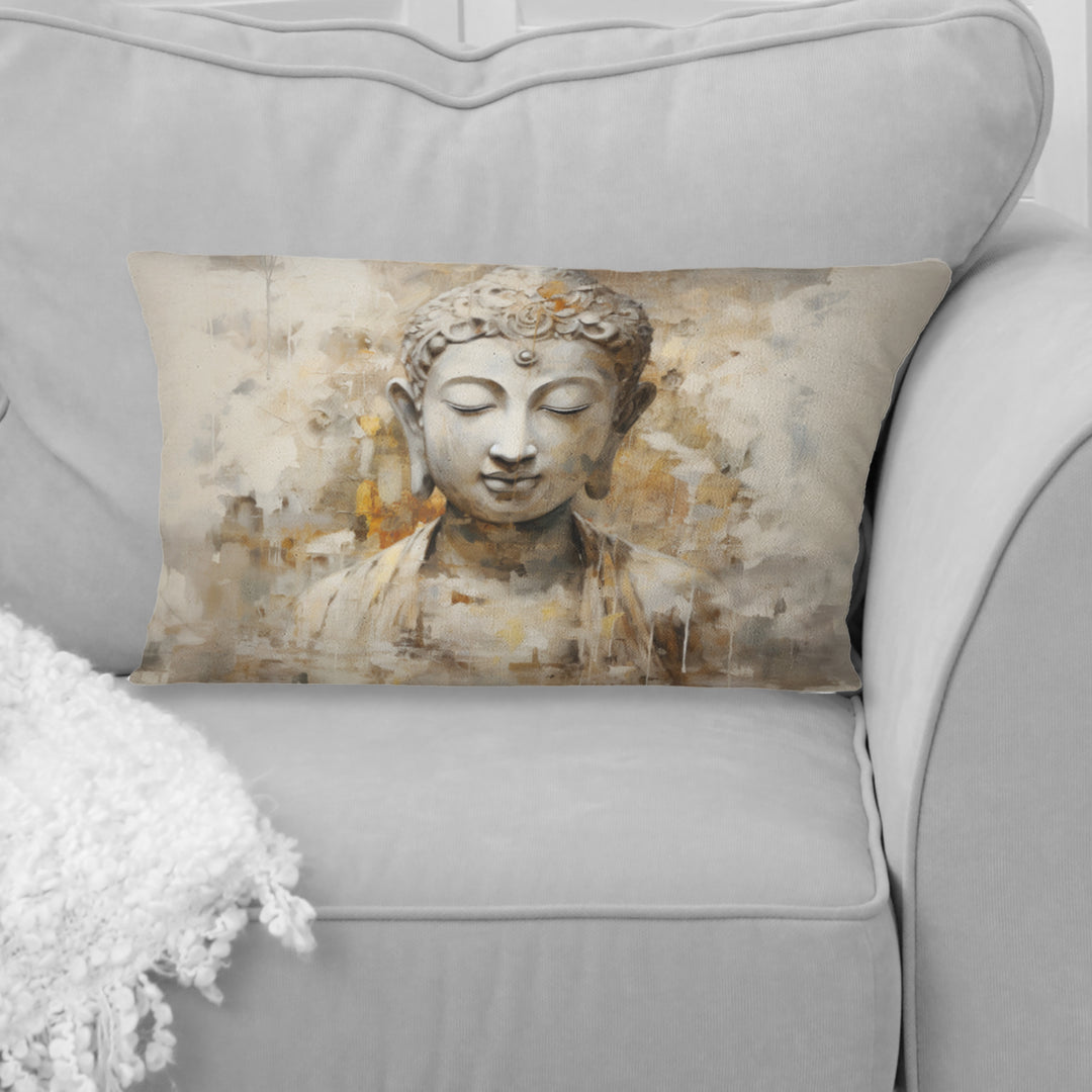 Simple Buddhism Statue II - Buddhism Throw Pillow